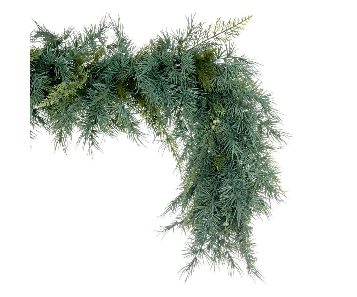Vickerman 6 X 14" Artificial Mixed Fern Cedar Doublesided Garland