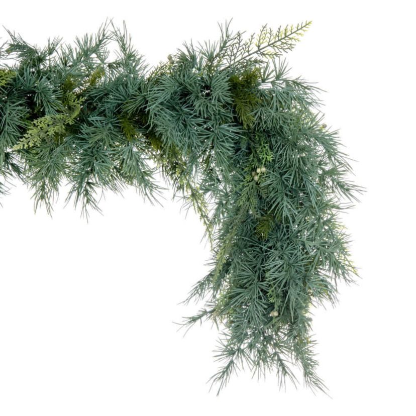 Vickerman 6 X 14" Artificial Mixed Fern Cedar Doublesided Garland