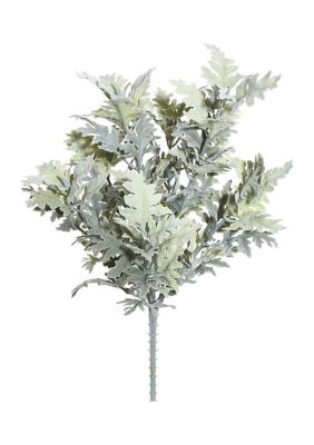Vickerman Artificial Flocked Dusty Miller Bush, Set of 2
