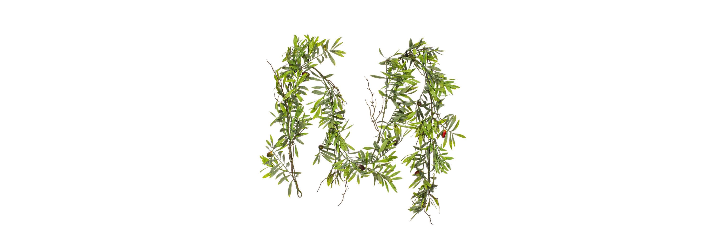 Vickerman 6 Artificial Green Olive Hill Garland.