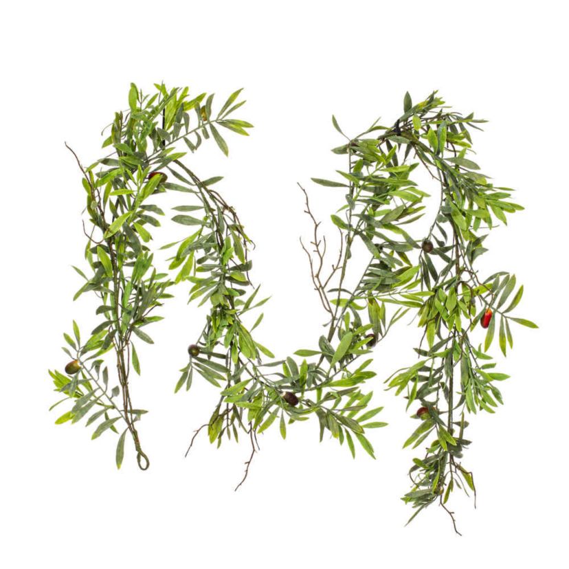 Vickerman 6 Artificial Green Olive Hill Garland.