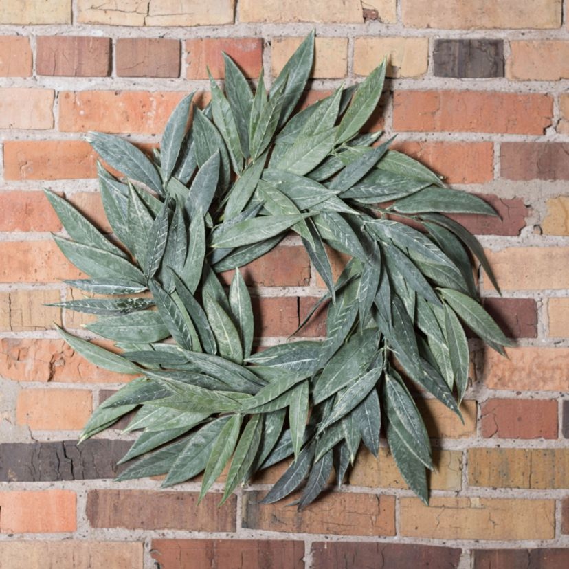 Vickerman 24" Artificial Green Muddy White Willow Wreath.