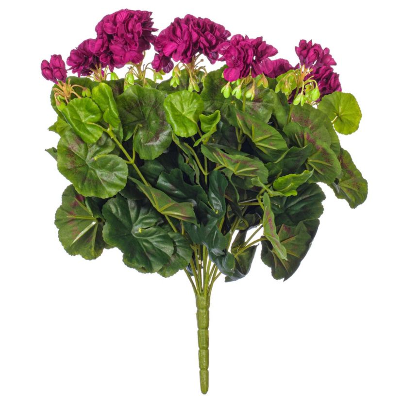 Vickerman 17.5" Artificial Purple Polyester Geranium Bush.