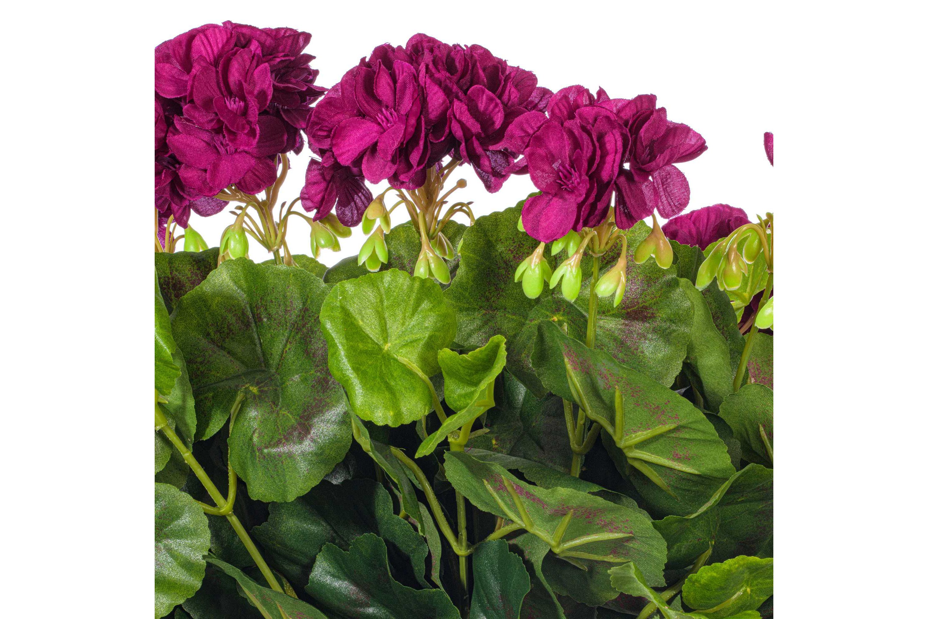 Vickerman 17.5" Artificial Purple Polyester Geranium Bush.