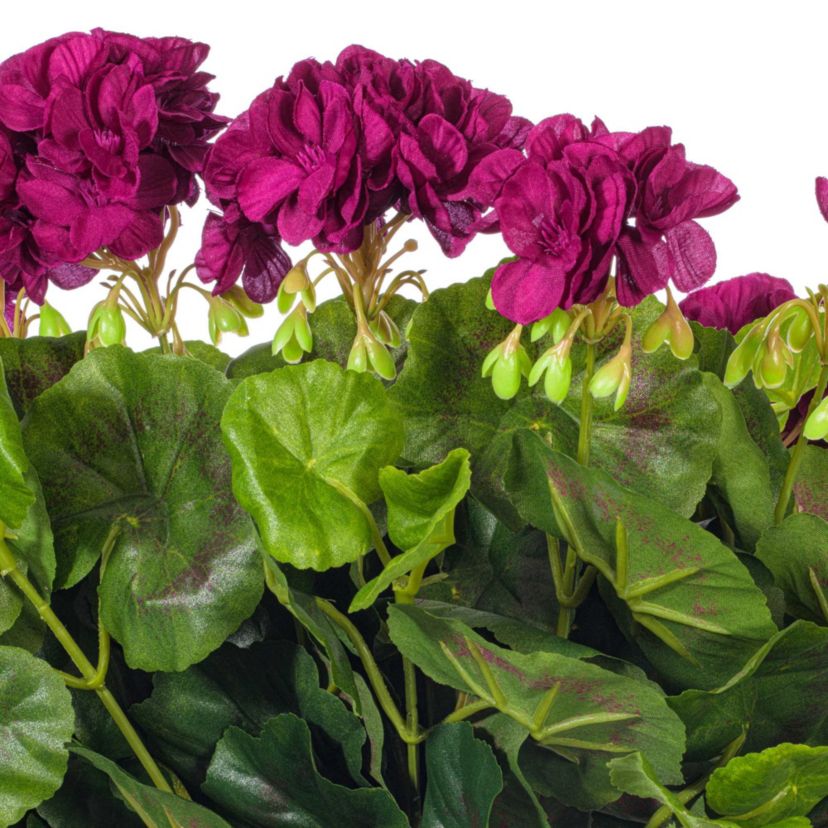 Vickerman 17.5" Artificial Purple Polyester Geranium Bush.