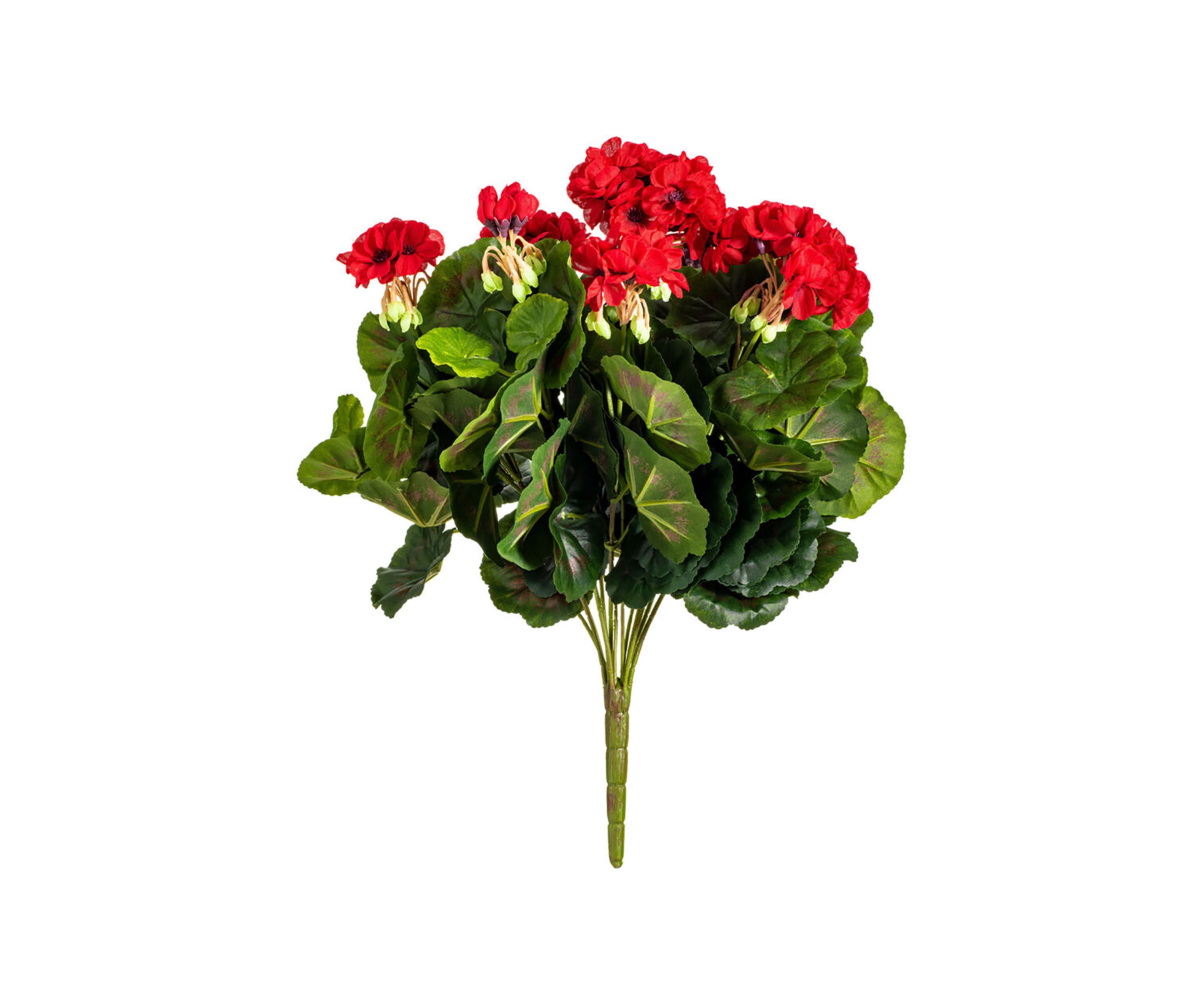 Red Polyester Geranium Bush