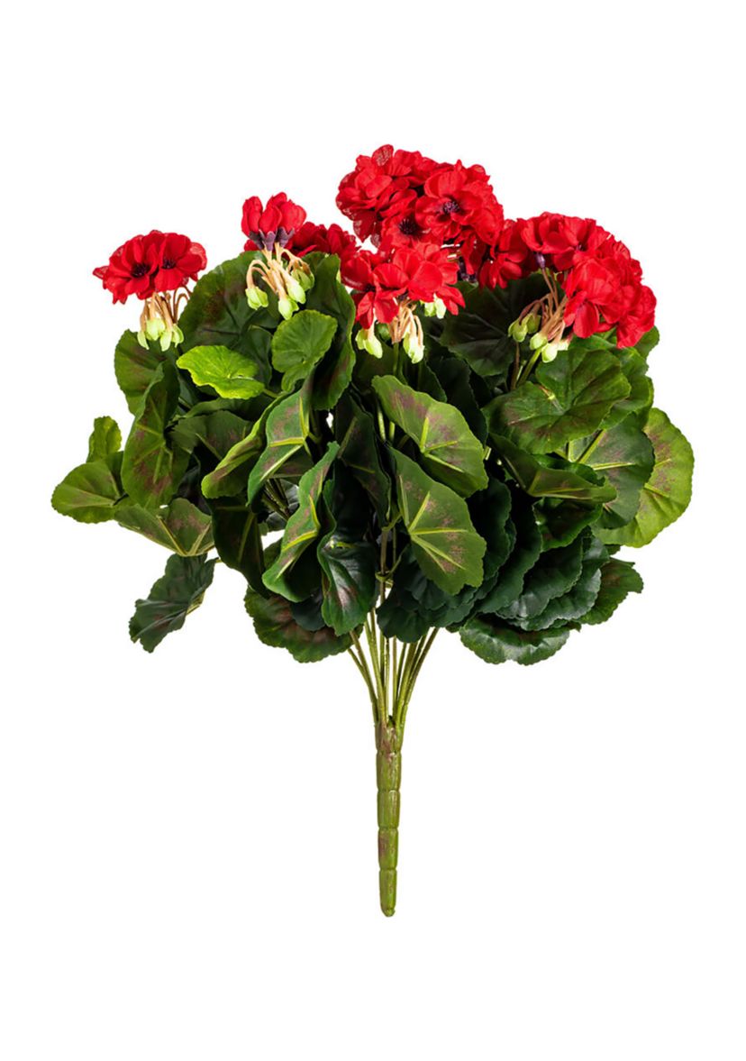 Red Polyester Geranium Bush