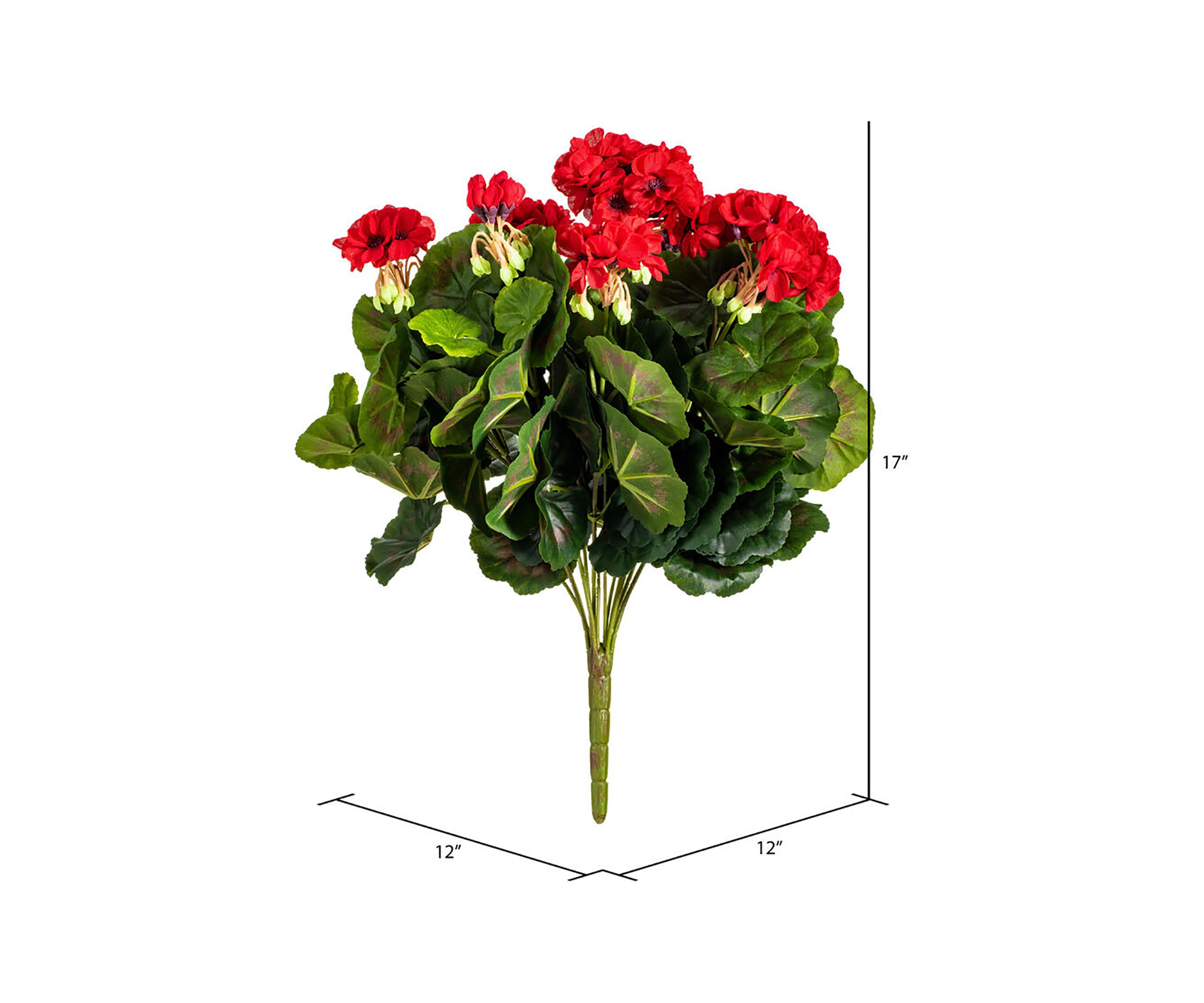 Red Polyester Geranium Bush