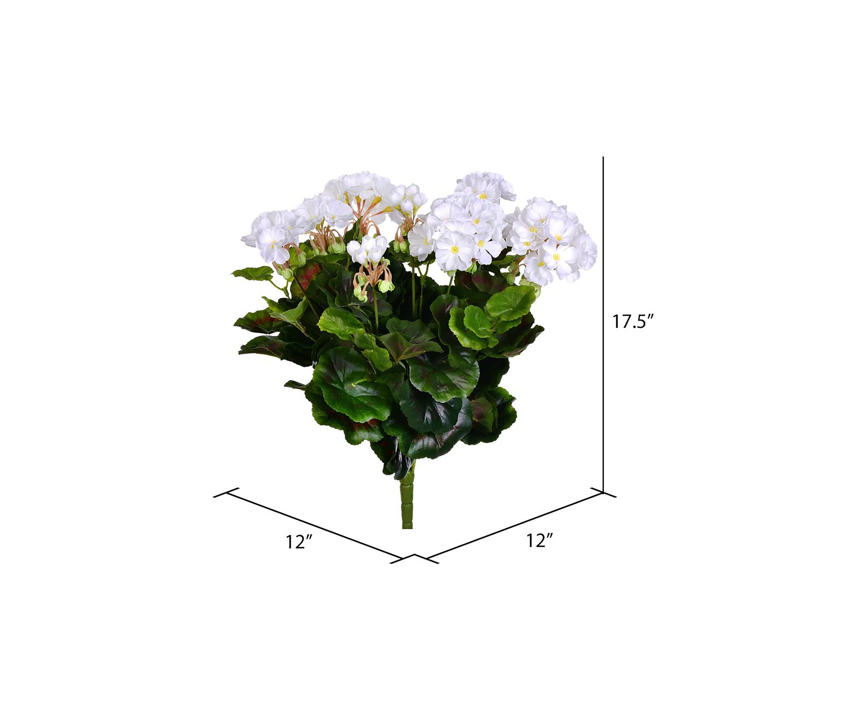 Artificial Polyester Geranium Bush X 12