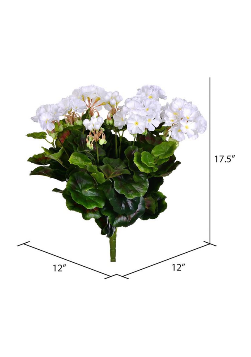 Artificial Polyester Geranium Bush X 12