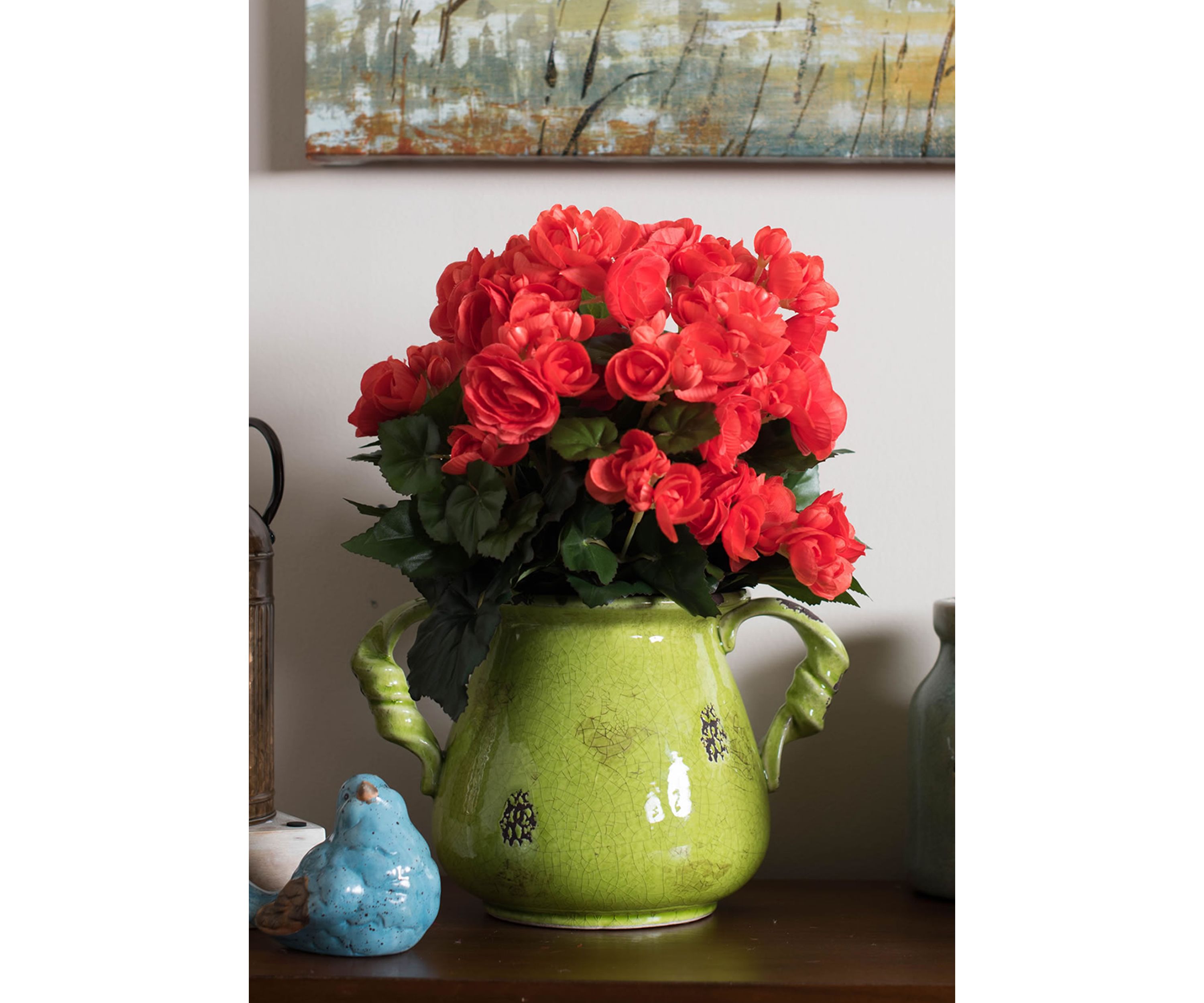 Orange Polyester Begonia Bush