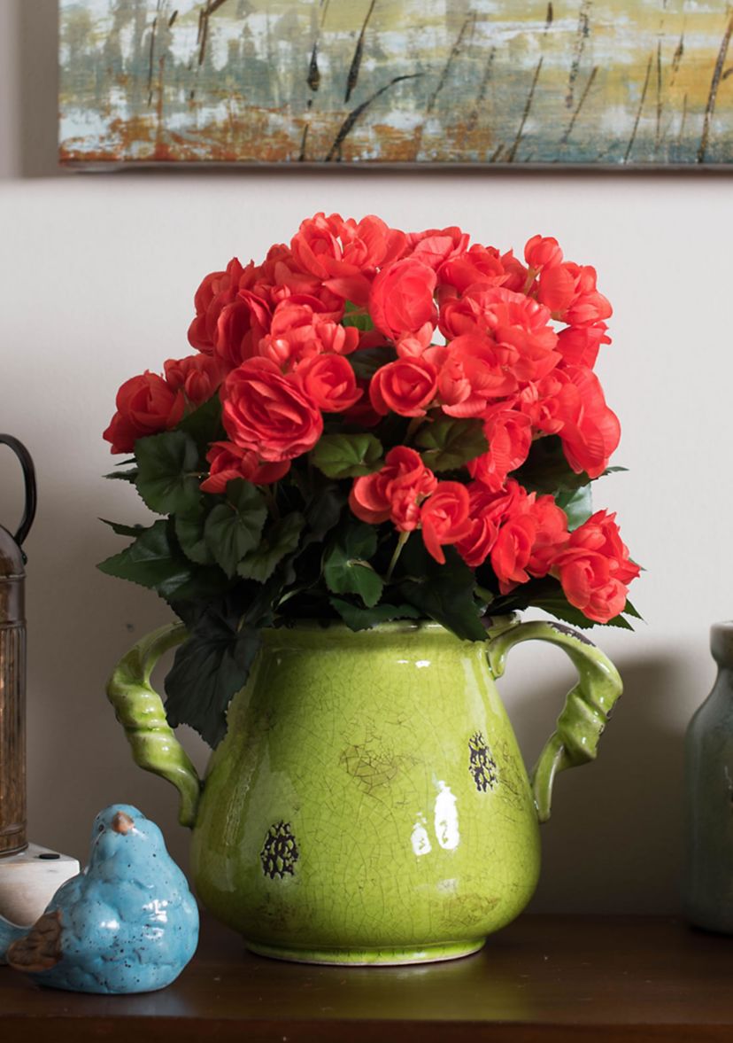 Orange Polyester Begonia Bush