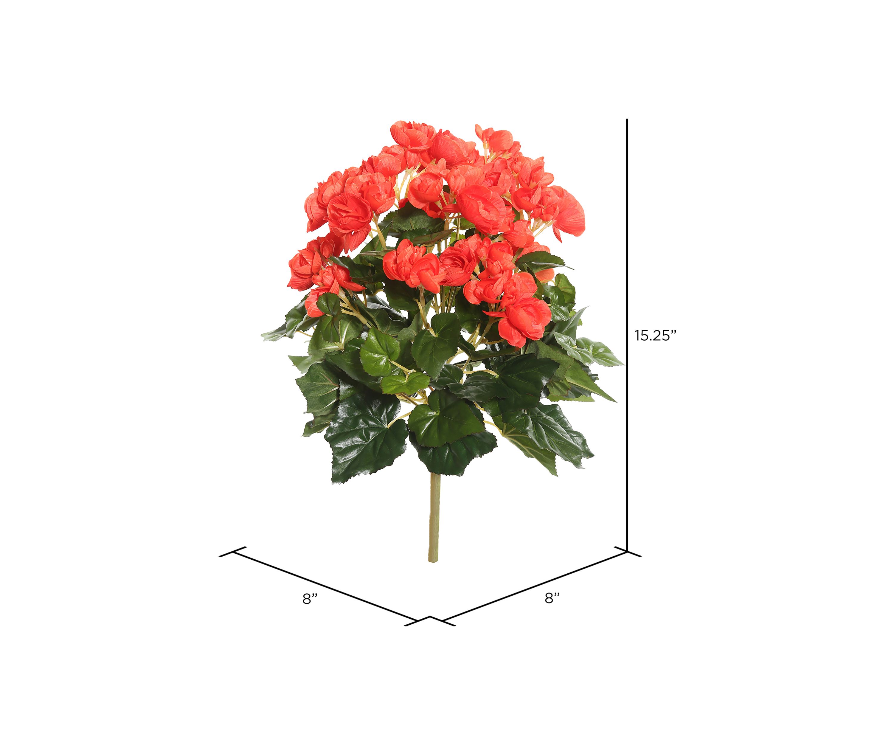 Orange Polyester Begonia Bush