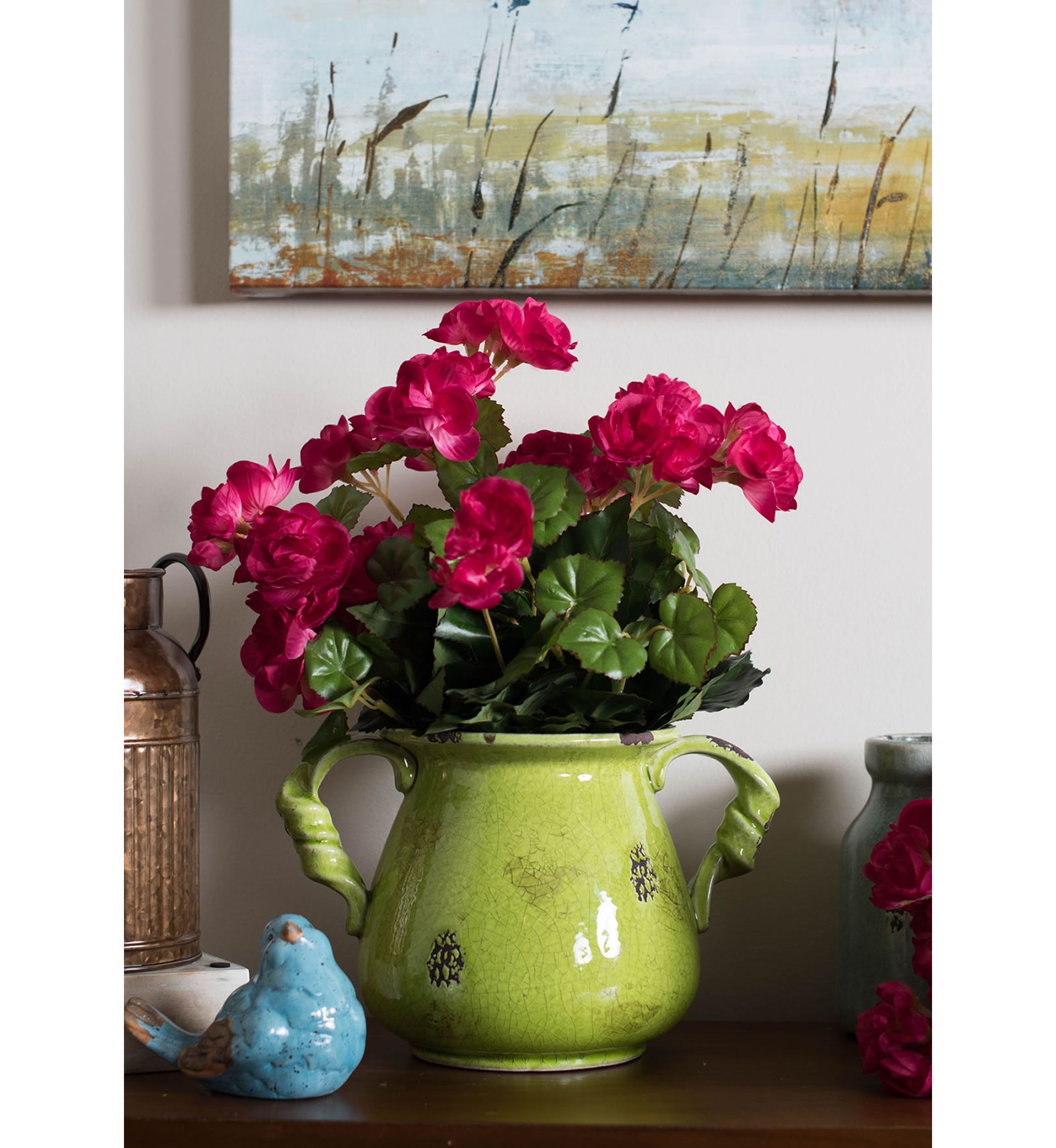 Hot Pink Polyester Begonia Bush