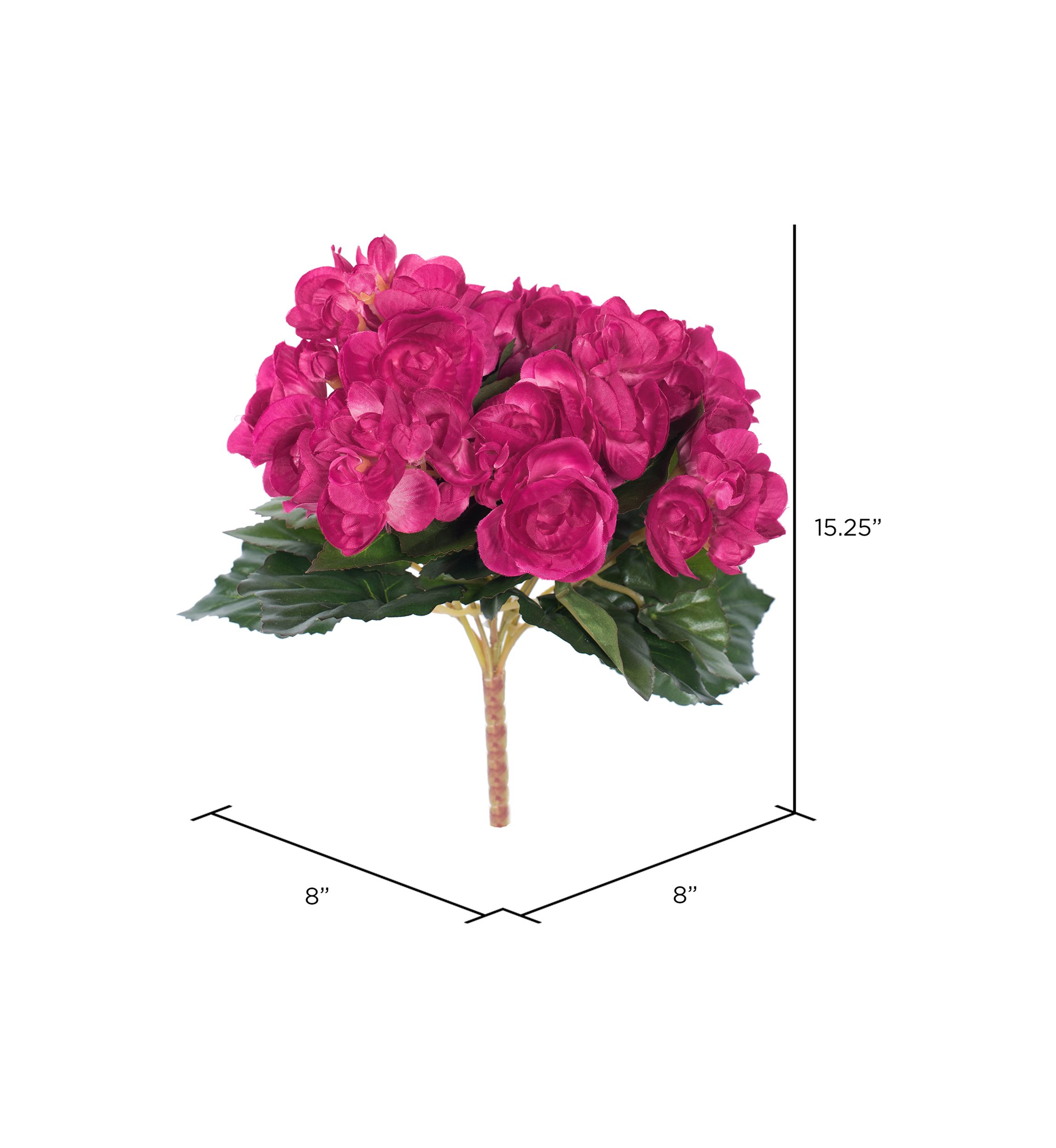 Hot Pink Polyester Begonia Bush