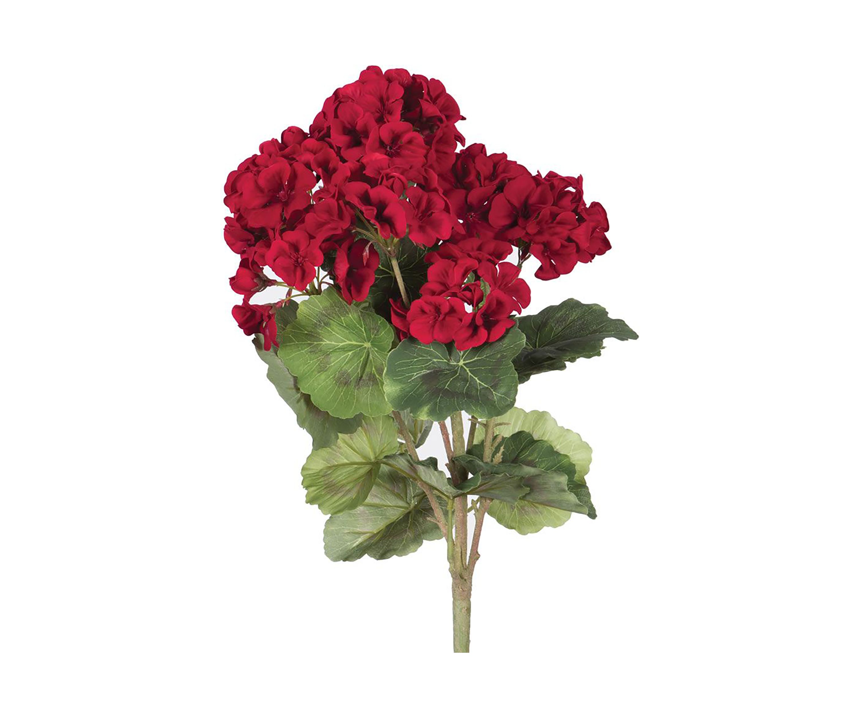 Vickerman 18" Artificial Red Geranium Bush, 4 Pack
