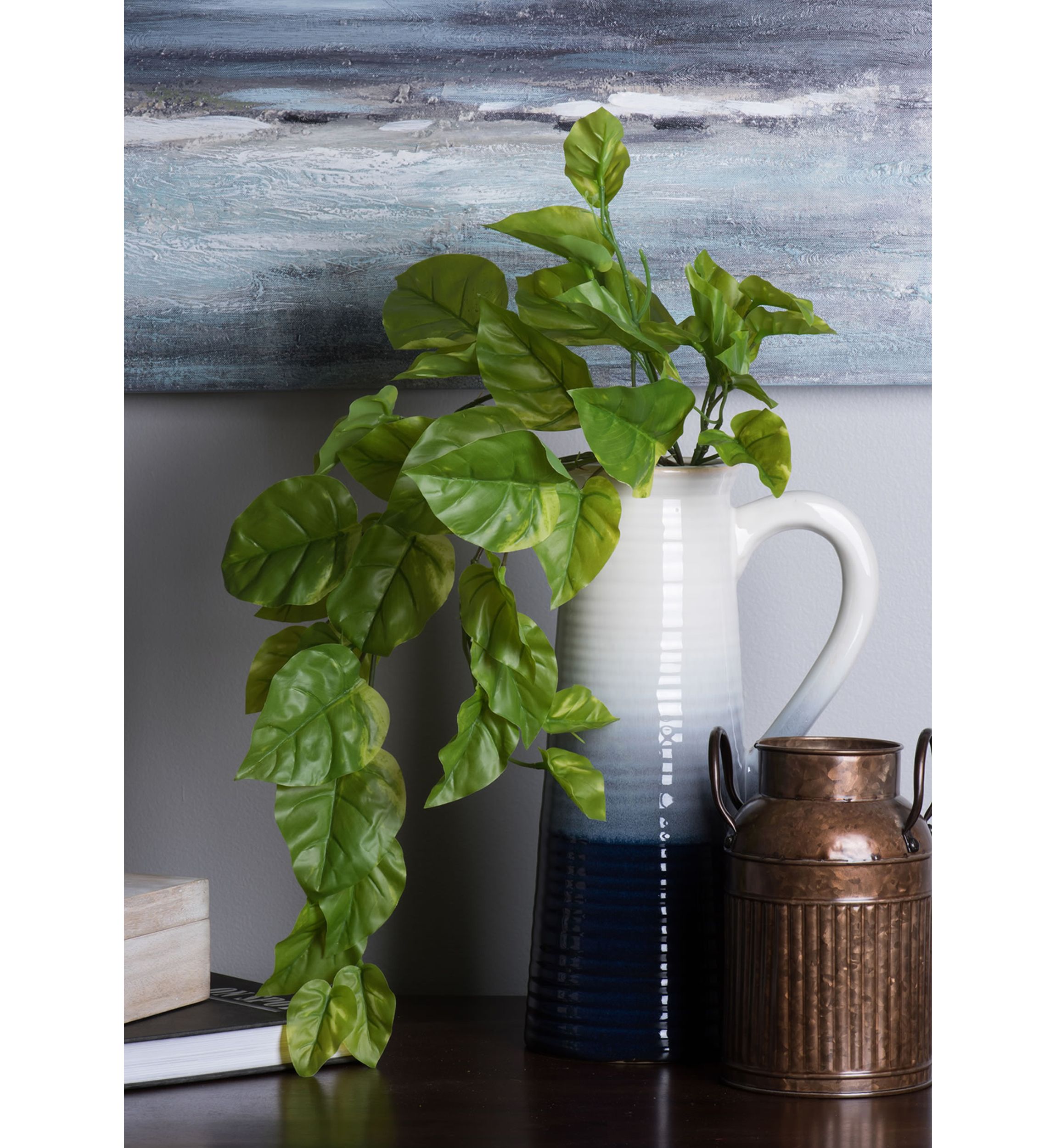 Green Pathos Leaf Bush Vine - Set of 2