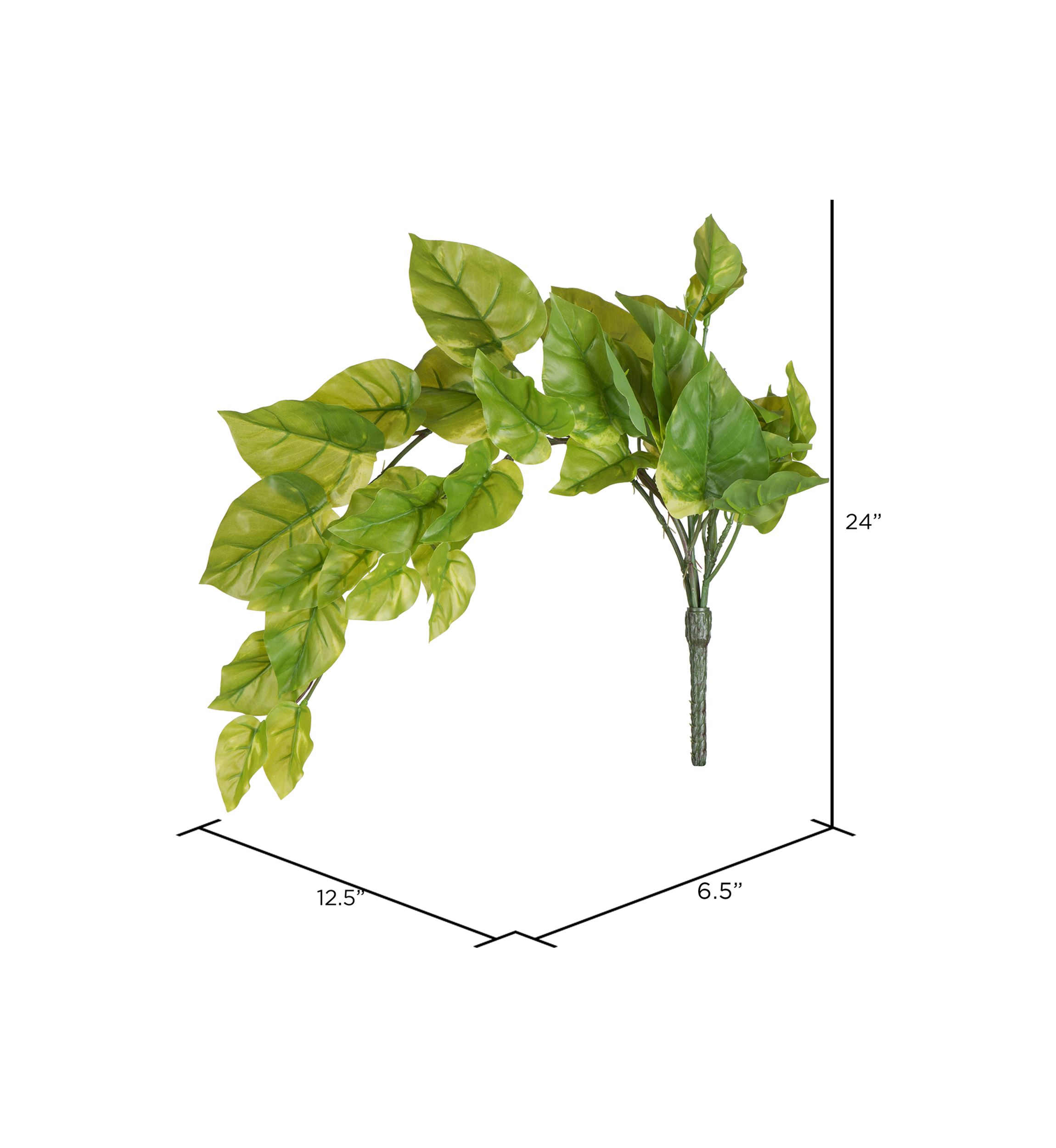 Green Pathos Leaf Bush Vine - Set of 2