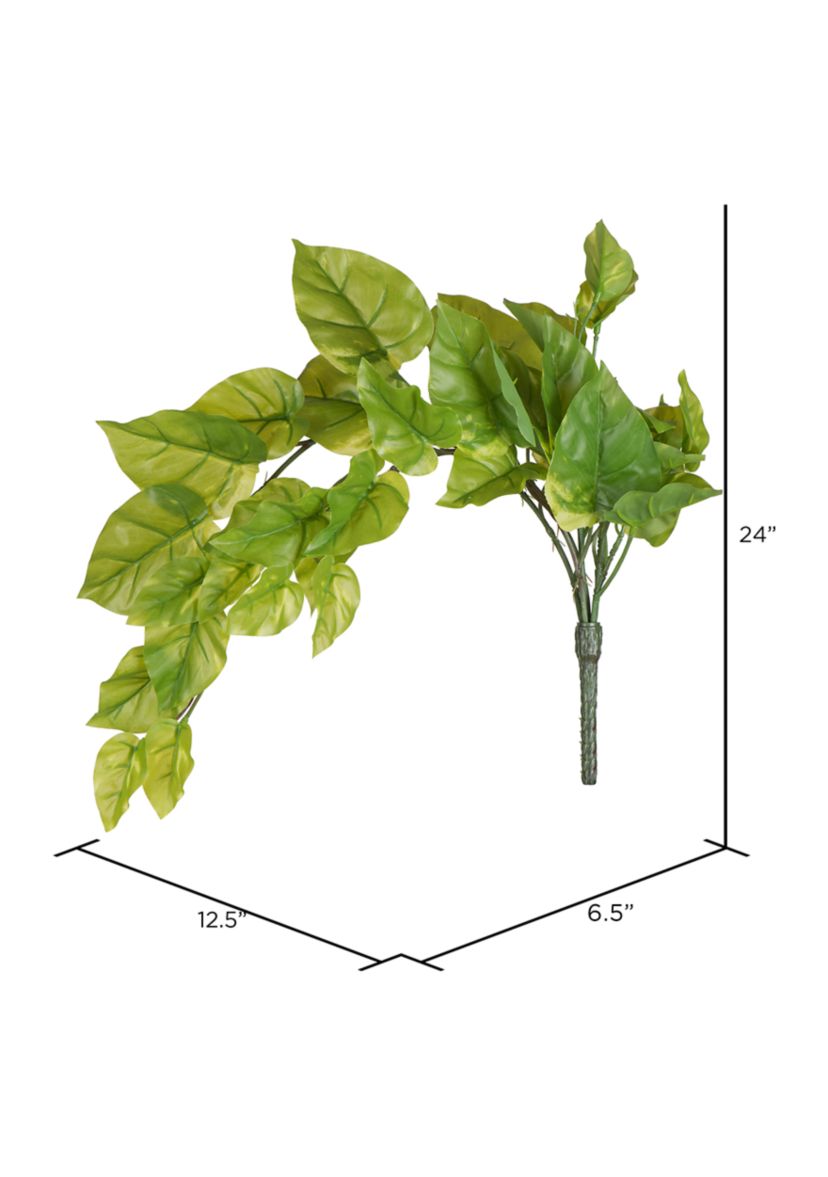 Green Pathos Leaf Bush Vine - Set of 2
