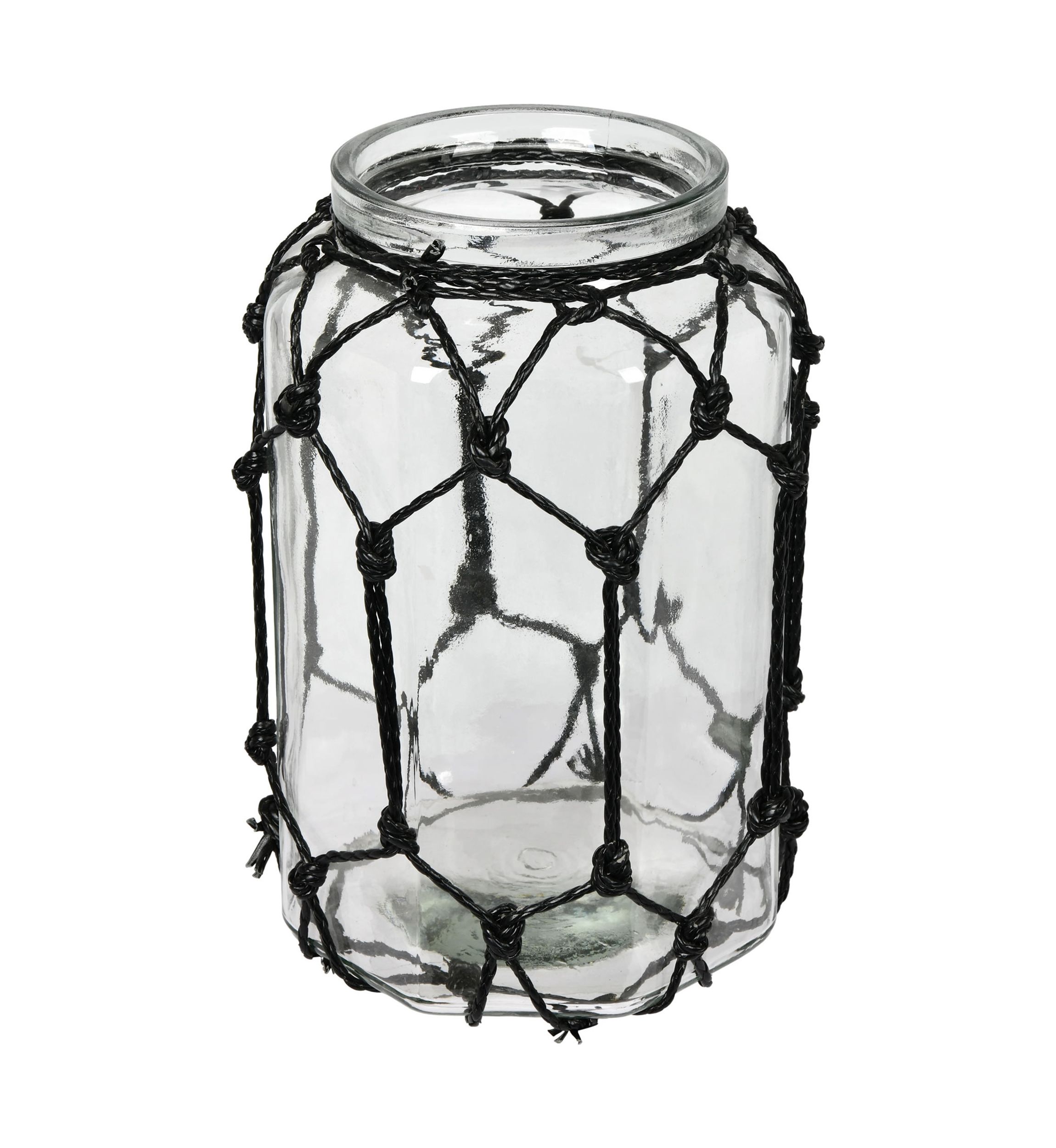 Glass Jar with Black Rope