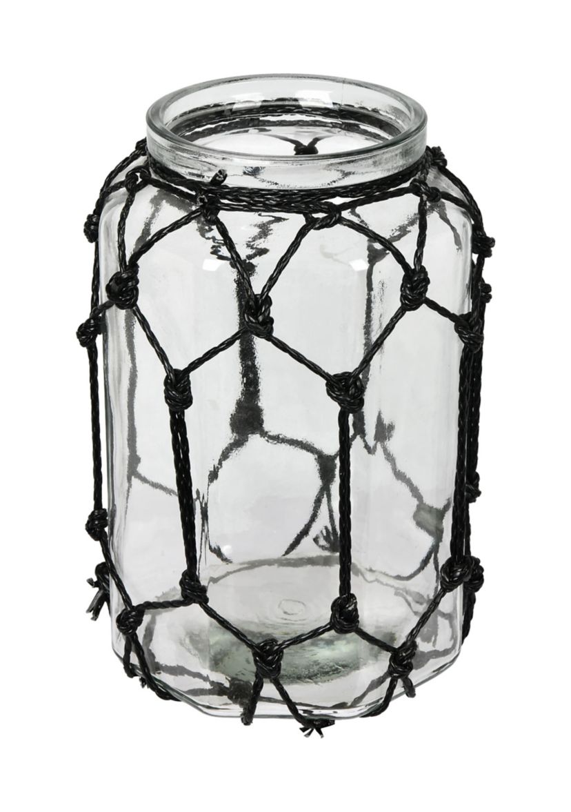 Glass Jar with Black Rope