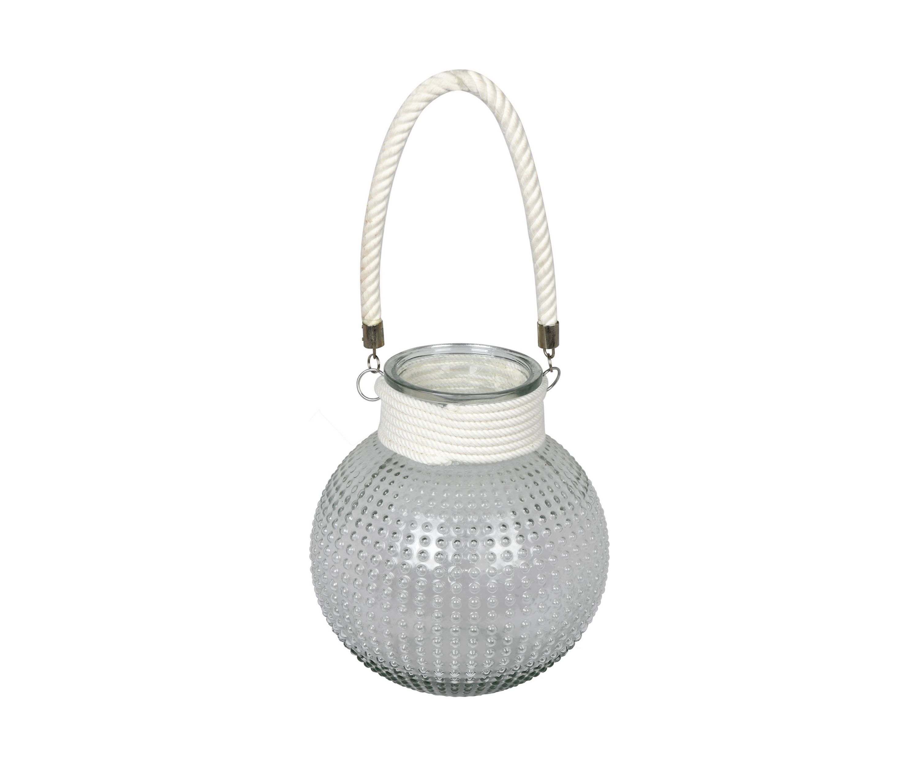 Glass Jar with White Rope Handle