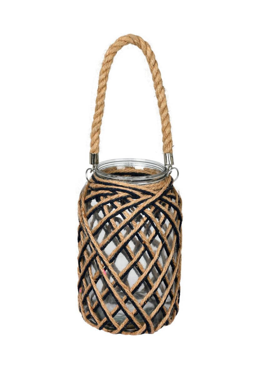 Glass Jar in Woven Jute Handle