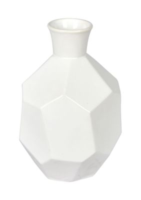 White Ceramic Geometric Bottle