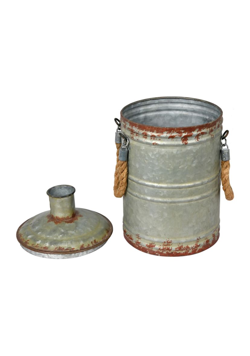 Rustic Metal Container with Handles