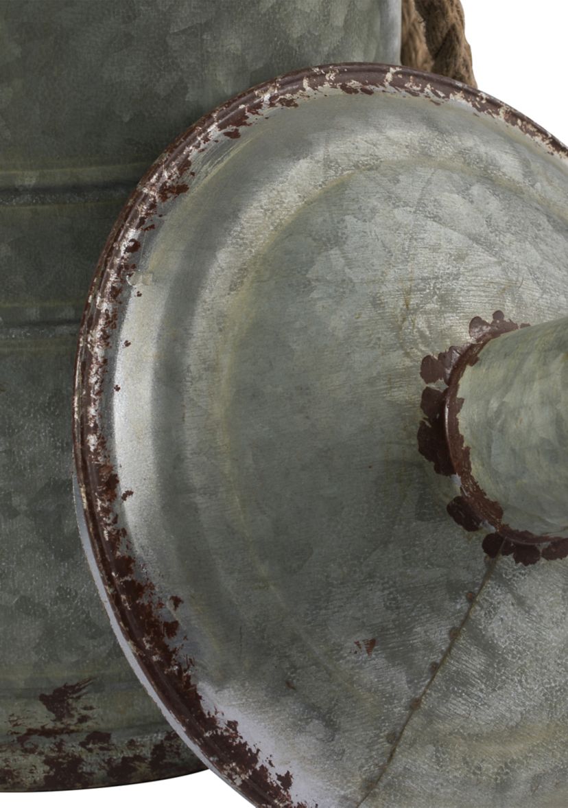 Rustic Metal Container with Handles