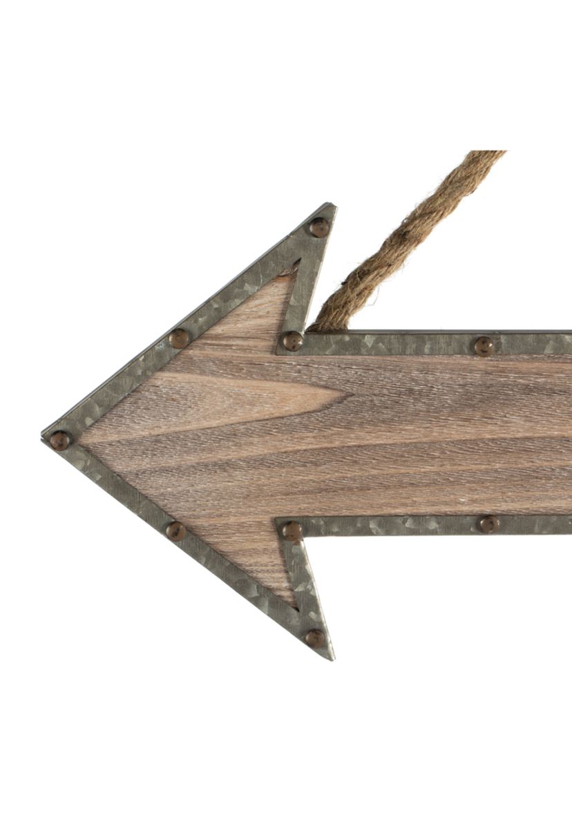Rustic Arrow with Rope Hanger