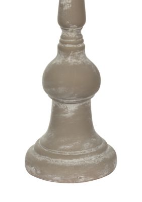 White Candlestick Polyresin