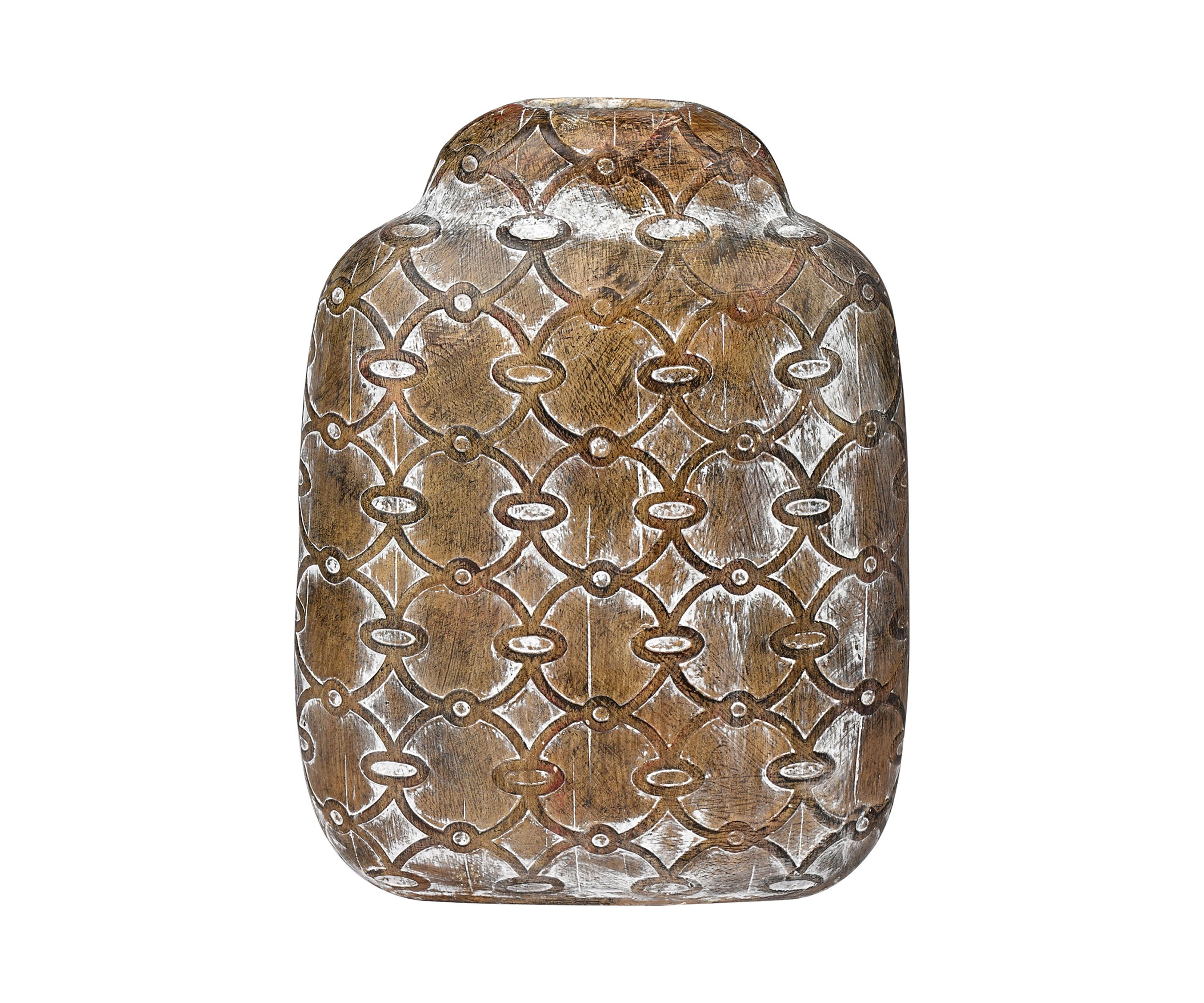 Flat Brown Vase Circular Pattern