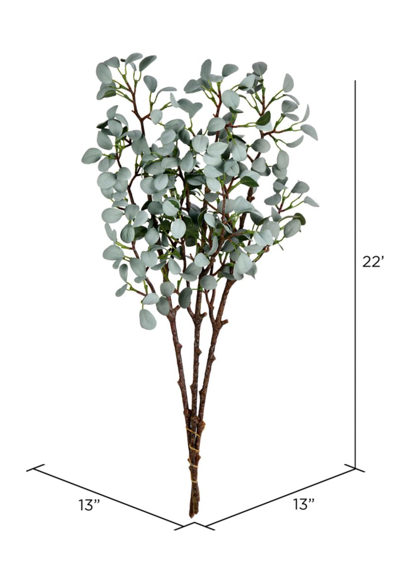 Green Eucalyptus Branch - Set of 3