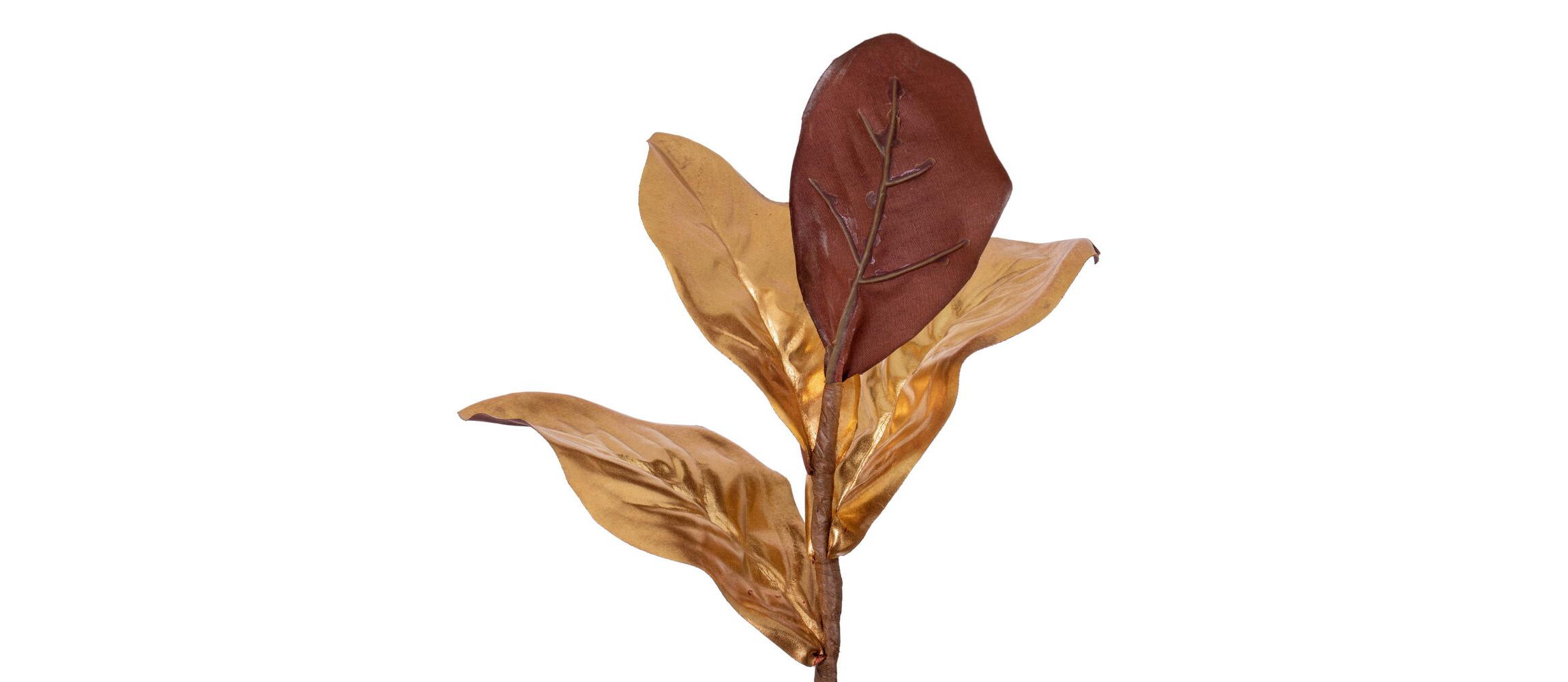 Vickerman 30" Metallic Gold Magnolia Leaf Wreath. It measures 30 by 18 inches.