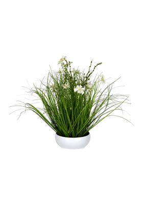 Vickerman Potted Cream Cosmos and Green Grass