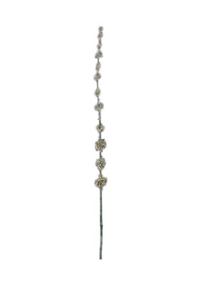 Vickerman Green Pom Pom Spray - Set of 6, Yellow