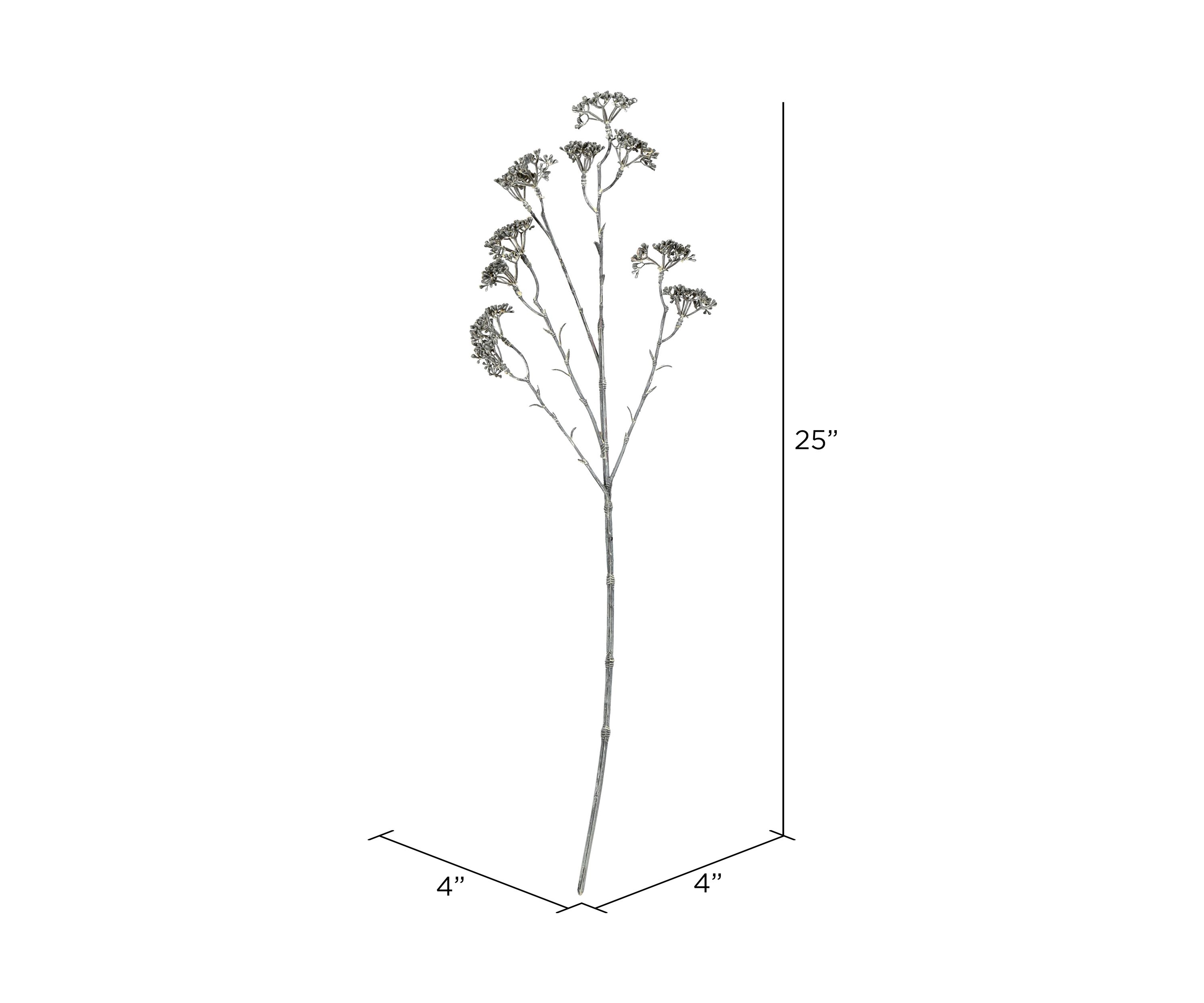 Brown and White Patrinia Spray - Set of 6