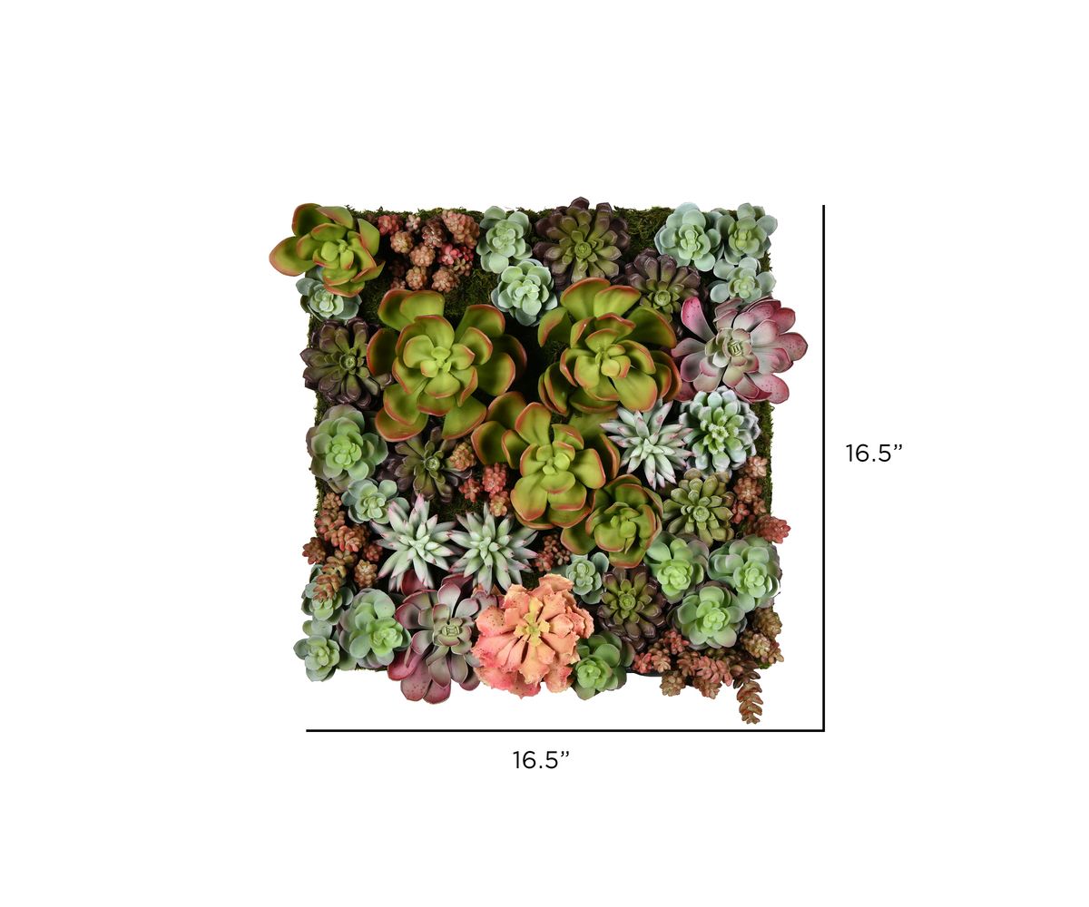 Vickerman 16.5" Artificial Multi-Colored Succulent Wall Arrangement.