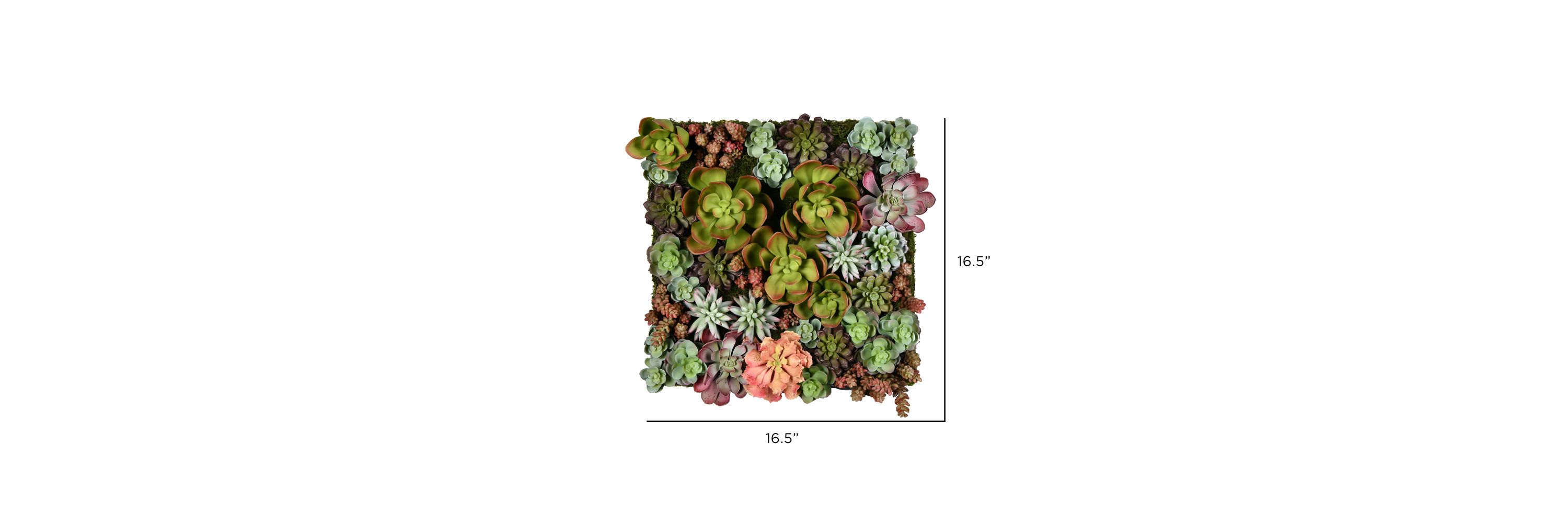 Vickerman 16.5" Artificial Multi-Colored Succulent Wall Arrangement.