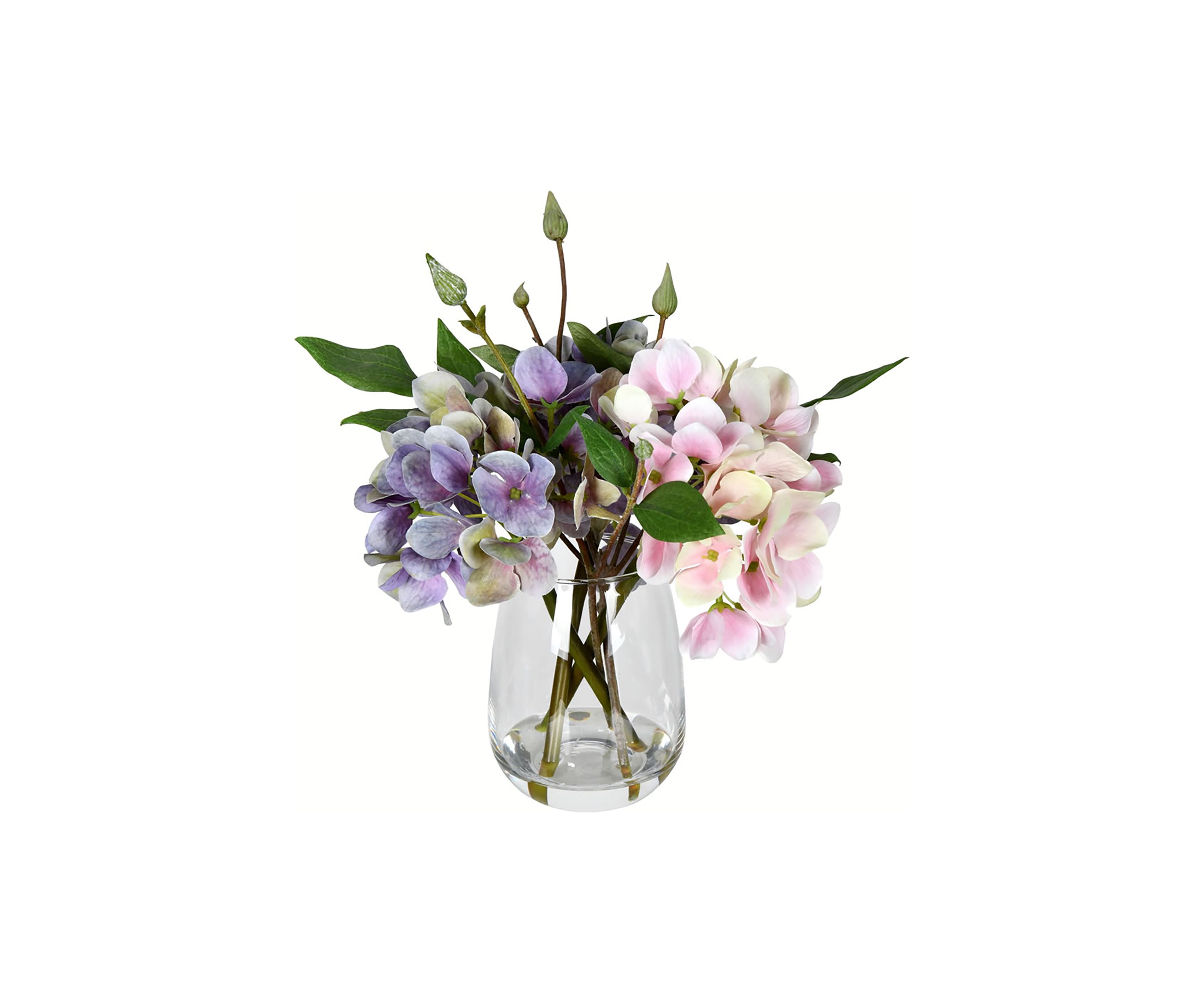 Vickerman 8" Artificial Light Pink and Purple Hydrangea.