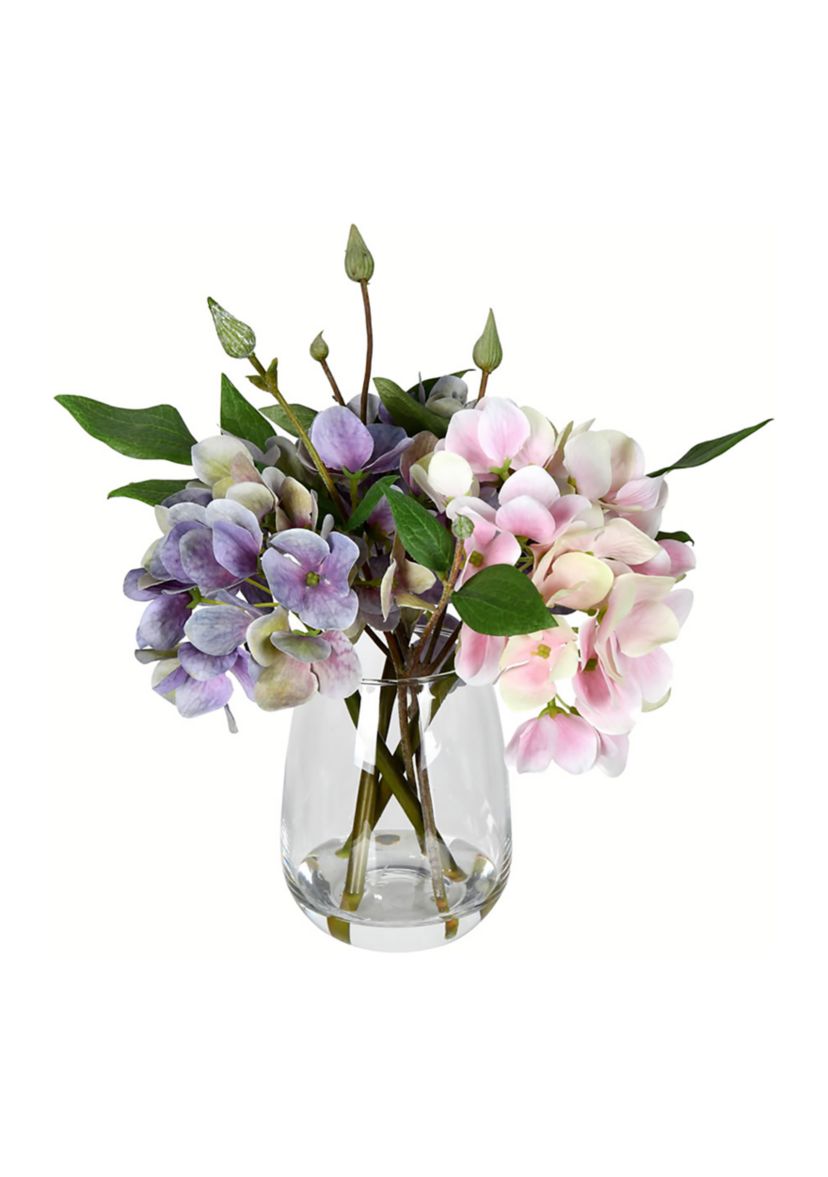Vickerman 8" Artificial Light Pink and Purple Hydrangea.