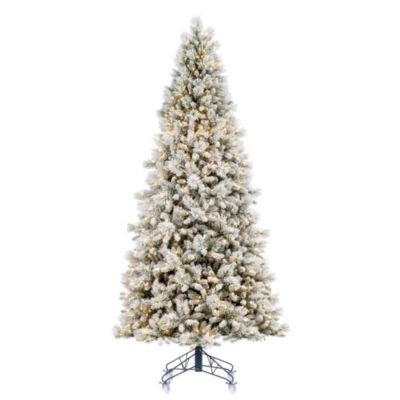 Vickerman 9' x 51" Flocked Jackson Pine Artificial Pre-Lit Christmas Tree, Warm White Lights