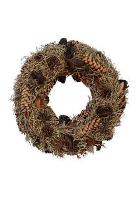 Vickerman Natural Mixed Wreath, Dried
