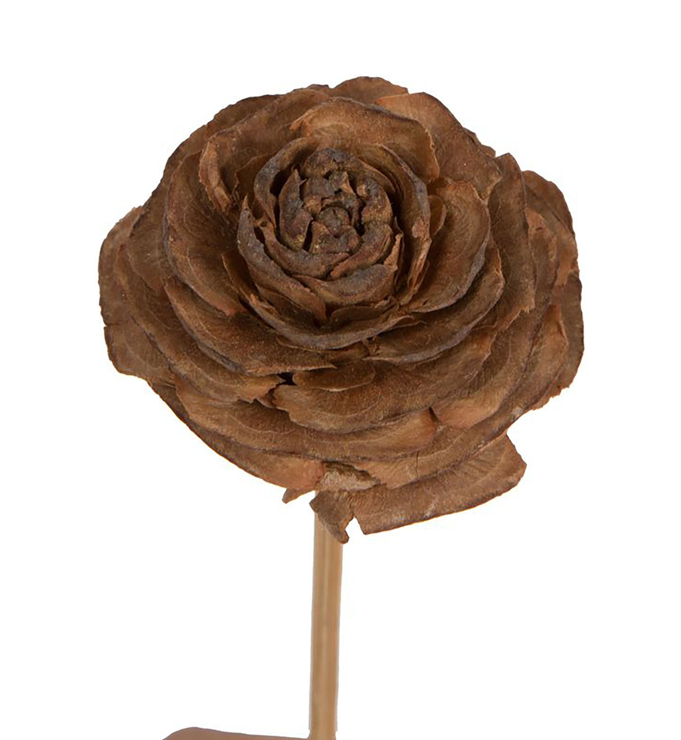 Natural Botanicals 1.3"-1.75" Cedar Rose, Natural on Stem. Includes 50 pieces per polybag