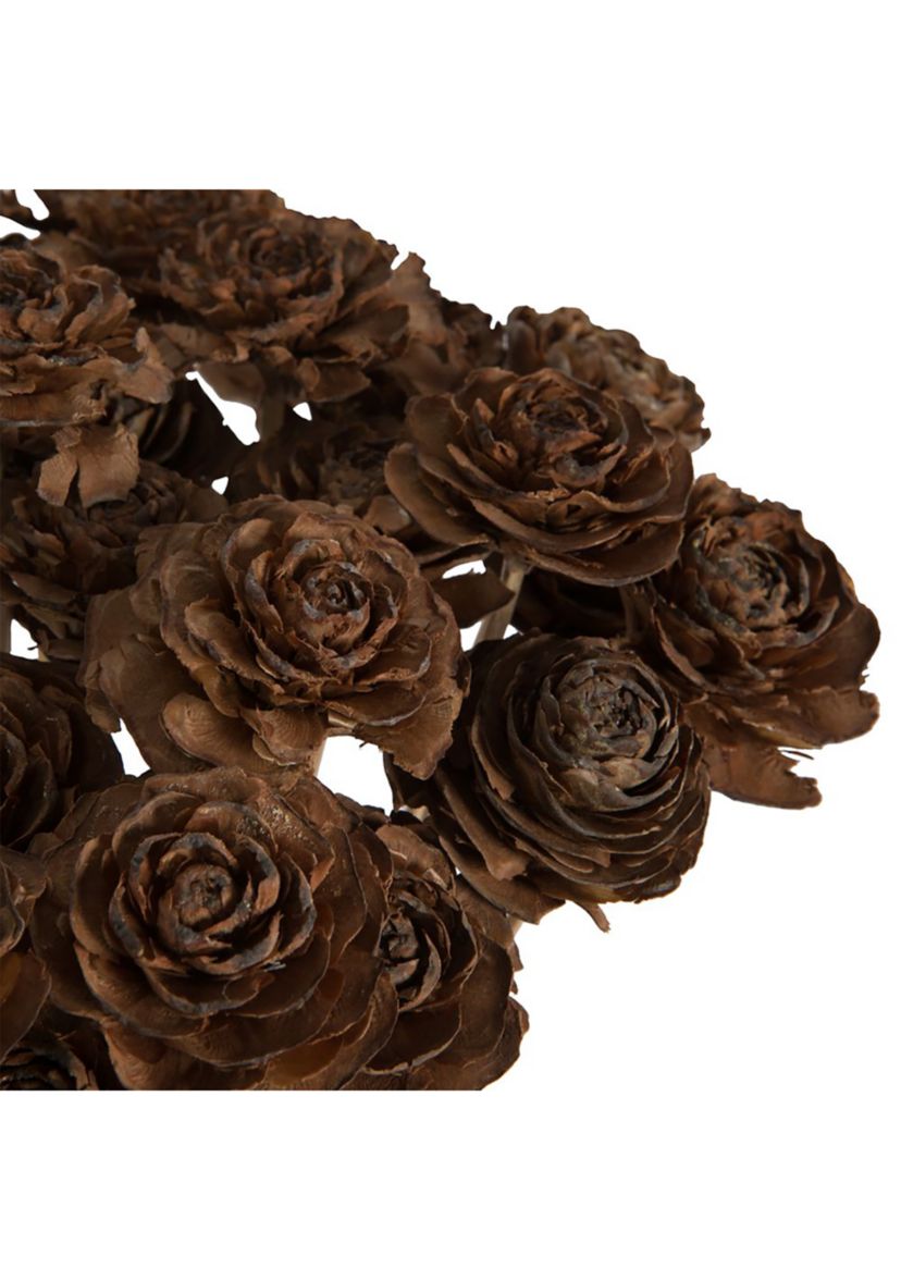 Natural Botanicals 1.3"-1.75" Cedar Rose, Natural on Stem. Includes 50 pieces per polybag