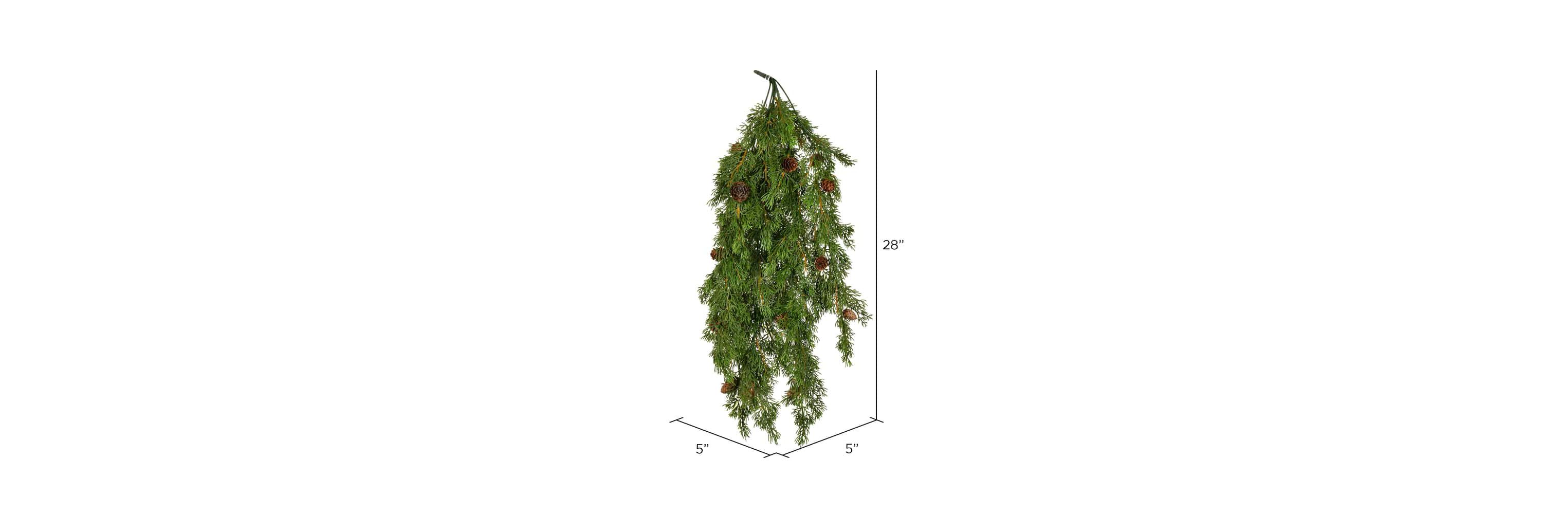 Vickerman 28"Artificial  Cypress Hanging Bush.