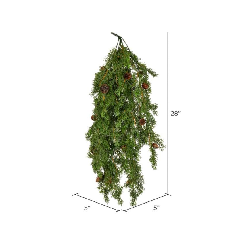 Vickerman 28"Artificial  Cypress Hanging Bush.