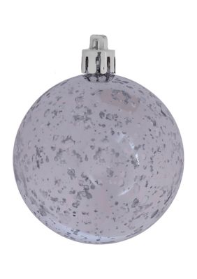 Vickerman Set of 6 Shiny Ball Ornaments, Silver