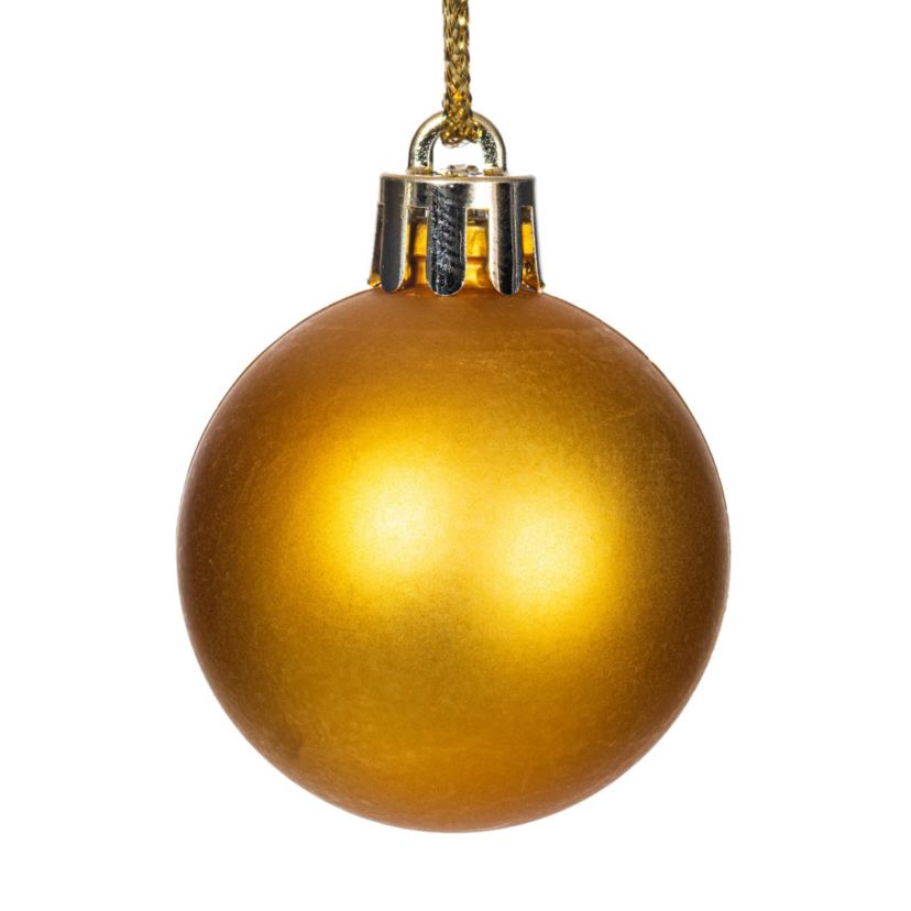 Vickerman 1.5"-2" Gold Shiny and Matte Finish Ball Ornament, 50 per Box